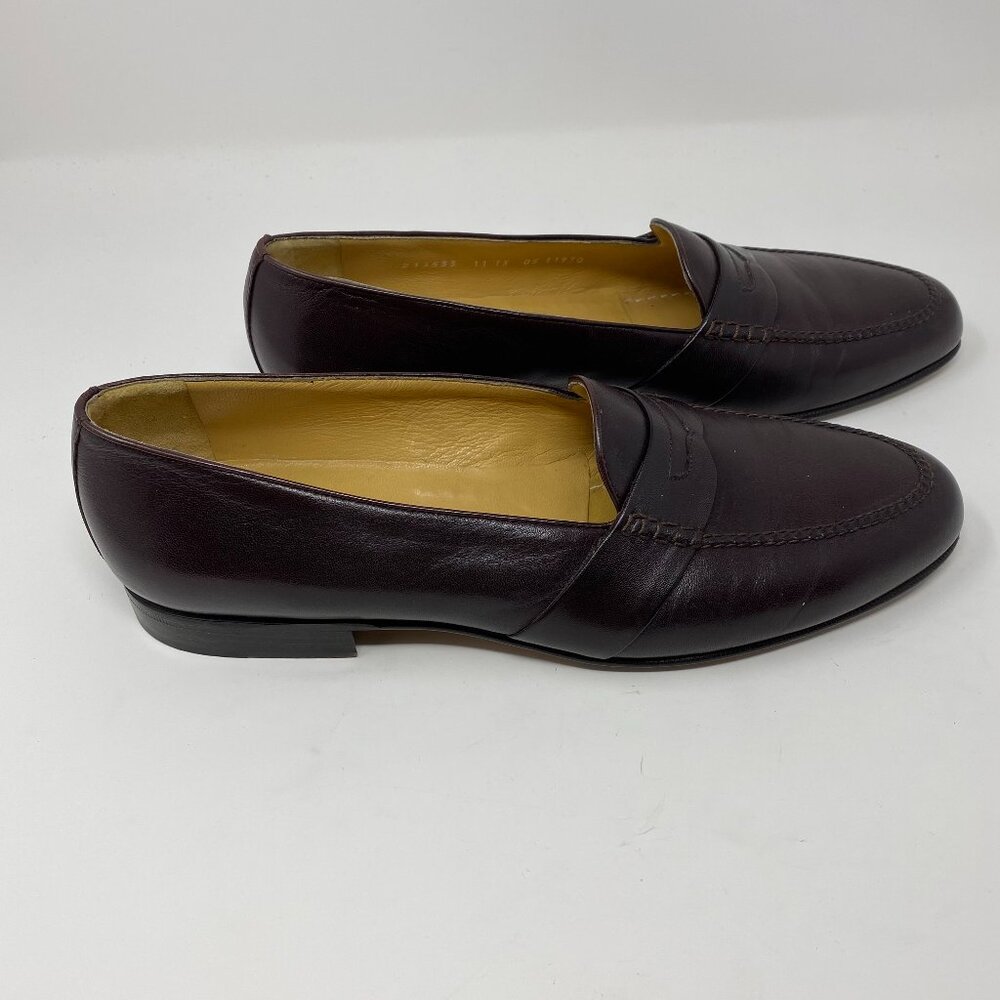moreschi leather slip on loafers